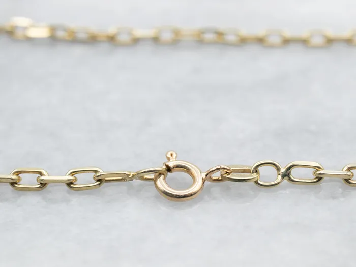 Market Square Jewelers Rings Yellow Gold Rectangle Link Chain with Spring Ring Clasp Market Square Jewelers Rings Yellow Gold Rectangle Link Chain with Spring Ring Clasp