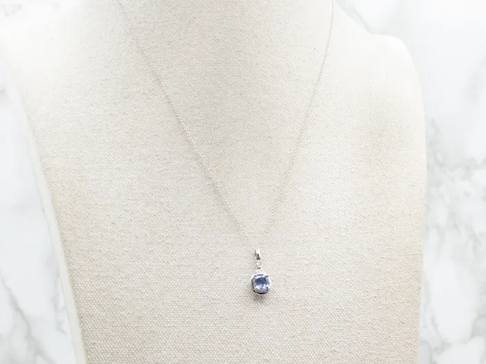 Market Square Jewelers Sapphire and Diamond Pendant Necklace Necklaces