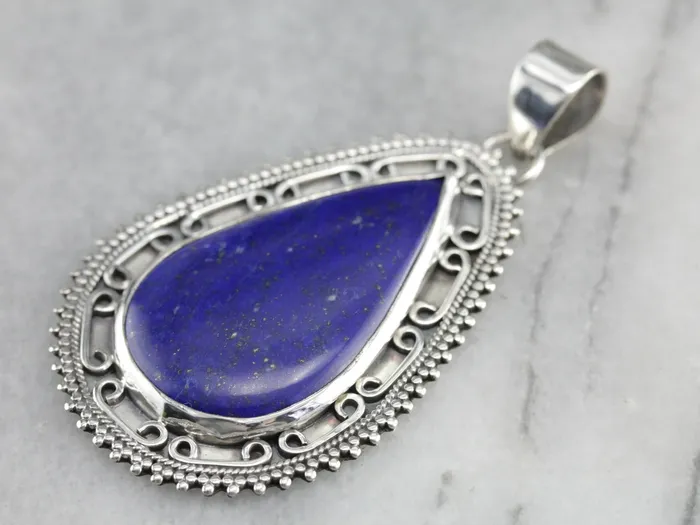 Market Square Jewelers Sterling Silver Lapis Pendant Necklaces