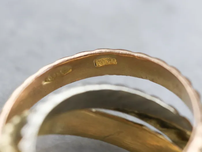 Market Square Jewelers Tri Color Gold Rope Twist Rolling Ring Rings