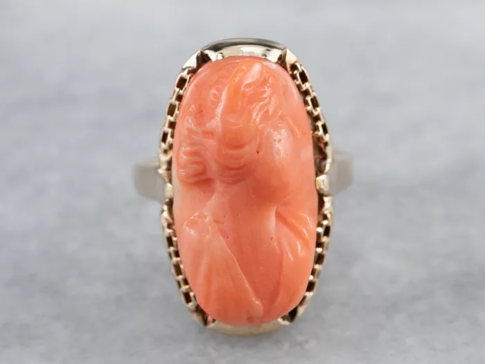 Market Square Jewelers Vintage Coral Cameo Rose Gold Ring Rings Market Square Jewelers Vintage Coral Cameo Rose Gold Ring Rings