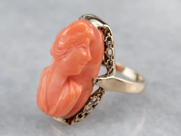 Market Square Jewelers Vintage Coral Cameo Rose Gold Ring Rings Market Square Jewelers Vintage Coral Cameo Rose Gold Ring Rings