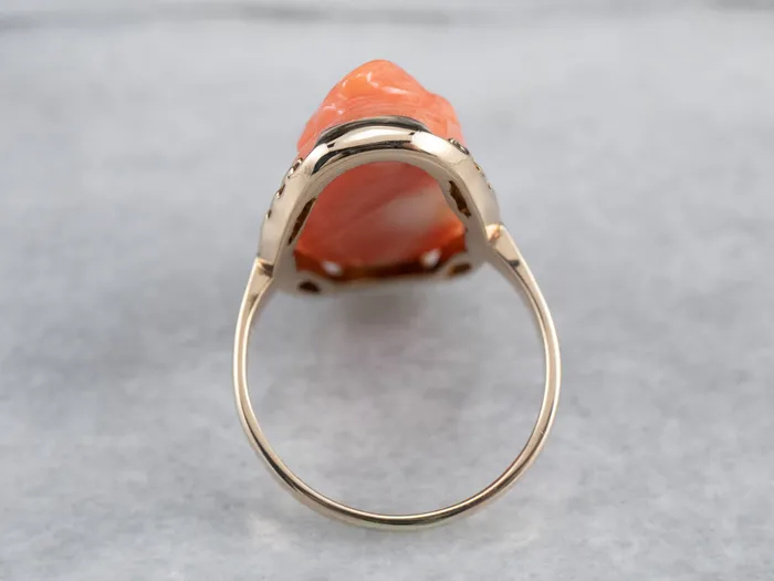 Market Square Jewelers Vintage Coral Cameo Rose Gold Ring Rings Market Square Jewelers Vintage Coral Cameo Rose Gold Ring Rings