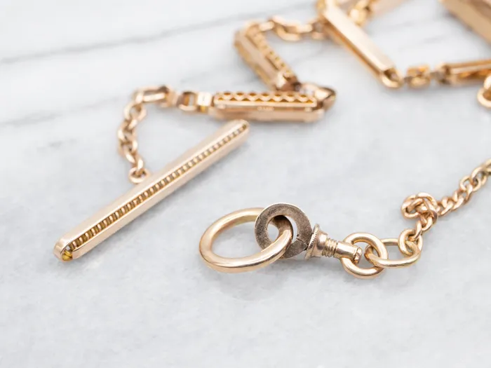 Market Square Jewelers Watches Antique Rose Gold TBar Pocket Watch Chain