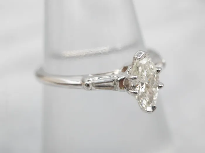 Market Square Jewelers White Gold Marquise Diamond Engagement Ring with Diamond Accents Rings Market Square Jewelers White Gold Marquise Diamond Engagement Ring with Diamond Accents Rings