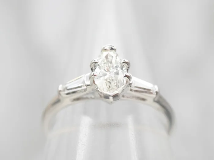 Market Square Jewelers White Gold Marquise Diamond Engagement Ring with Diamond Accents Rings Market Square Jewelers White Gold Marquise Diamond Engagement Ring with Diamond Accents Rings