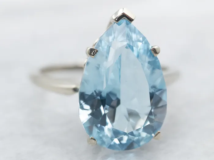 Market Square Jewelers White Gold Pear Cut Blue Topaz Solitaire Ring Rings Market Square Jewelers White Gold Pear Cut Blue Topaz Solitaire Ring Rings