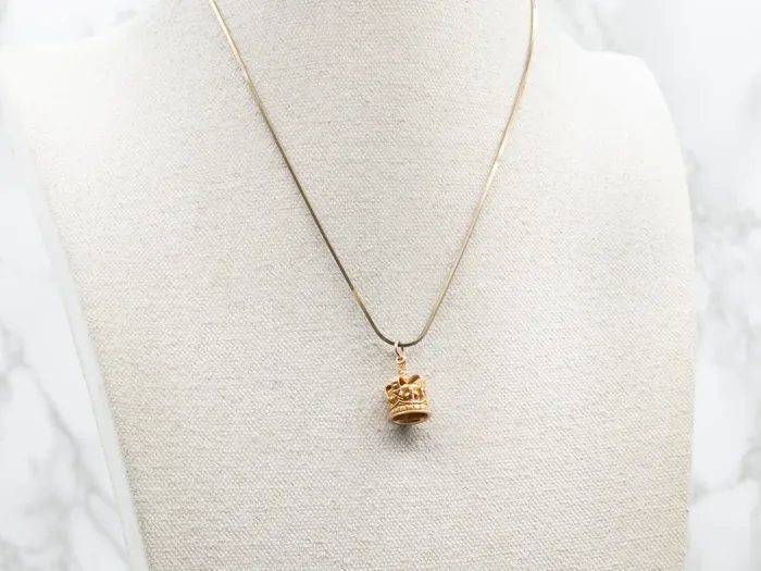 Market Square Jewelers Yellow Gold Crown Charm Charm Necklaces Market Square Jewelers Yellow Gold Crown Charm Charm Necklaces