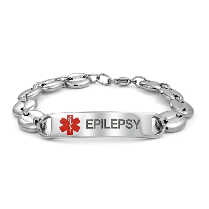 Medical ID Bracelet for Men Marina Anchor Mariner Silver Tone Stainless Steel BlingJewelry Wholesale Bracelets