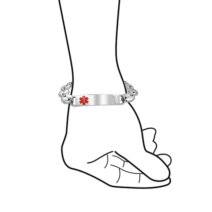Medical ID Bracelet for Men Marina Anchor Mariner Silver Tone Stainless Steel BlingJewelry Wholesale Bracelets