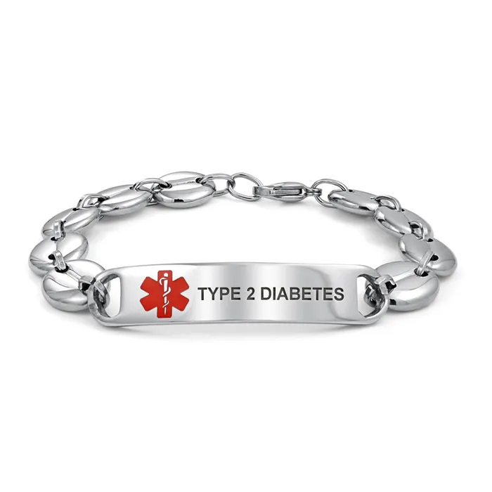 Medical ID Bracelet for Men Marina Anchor Mariner Silver Tone Stainless Steel BlingJewelry Wholesale Bracelets