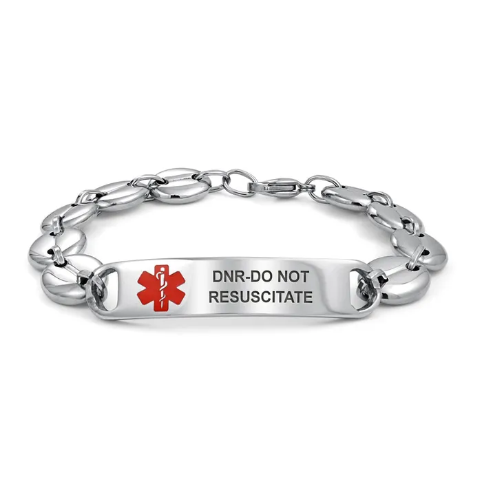 Medical ID Bracelet for Men Marina Anchor Mariner Silver Tone Stainless Steel BlingJewelry Wholesale Bracelets