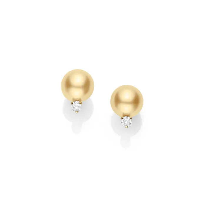 Mikimoto Golden South Sea Cultured Pearl Earrings Mikimoto Earrings