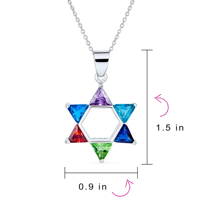 Modern CZ Star of David Pendant Necklace in Sterling Silver for Teens BlingJewelry Wholesale Necklaces Modern CZ Star of David Pendant Necklace in Sterling Silver for Teens BlingJewelry Wholesale Necklaces