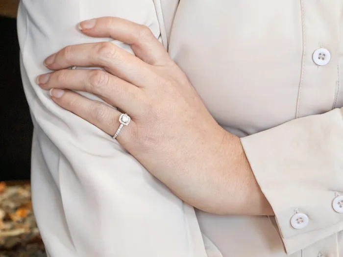 Modern Gold Diamond Engagement Ring with Diamond Halo and Diamond Shoulders Market Square Jewelers Rings Modern Gold Diamond Engagement Ring with Diamond Halo and Diamond Shoulders Market Square Jewelers Rings