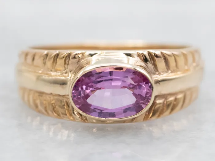 Modern Gold Pink Sapphire Ring Market Square Jewelers Rings