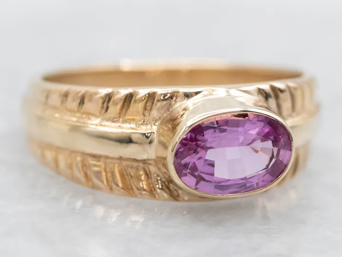 Modern Gold Pink Sapphire Ring Market Square Jewelers Rings