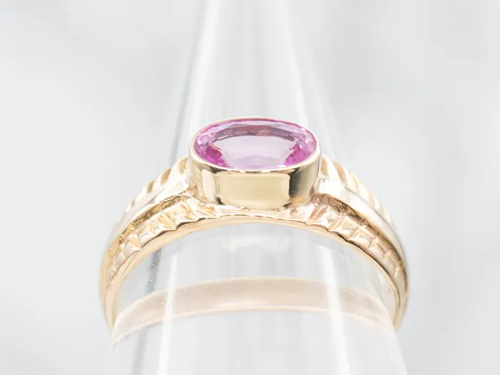 Modern Gold Pink Sapphire Ring Market Square Jewelers Rings
