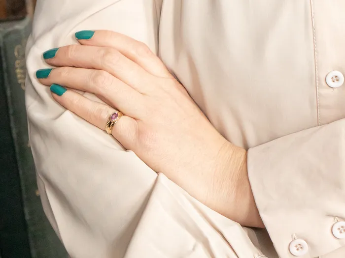 Modern Gold Pink Sapphire Ring Market Square Jewelers Rings