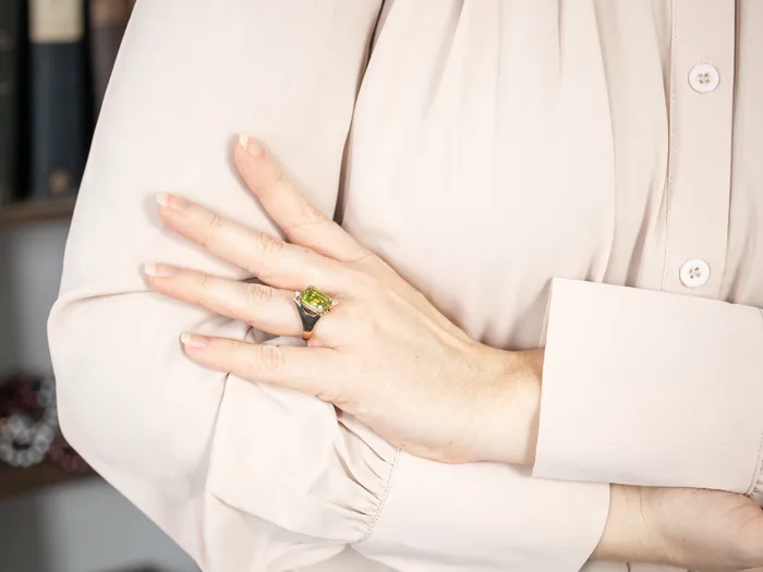 Modernist Peridot and Diamond Cocktail Ring Market Square Jewelers Rings Modernist Peridot and Diamond Cocktail Ring Market Square Jewelers Rings