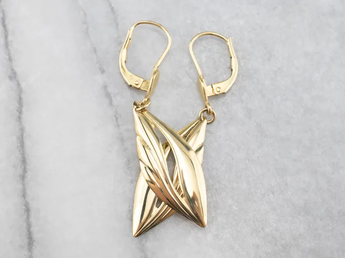 MSJ Online Earrings 18K Yellow Gold Drop Earrings MSJ Online Earrings 18K Yellow Gold Drop Earrings