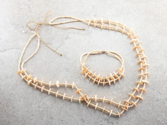 Native American Shell Bead Necklace and Bracelet Set Market Square Jewelers Bracelets