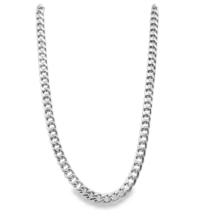 Necklaces 10kt White Gold 44mm 24 Inch Hollow Curb Chain Classic Creations Necklaces 10kt White Gold 44mm 24 Inch Hollow Curb Chain Classic Creations