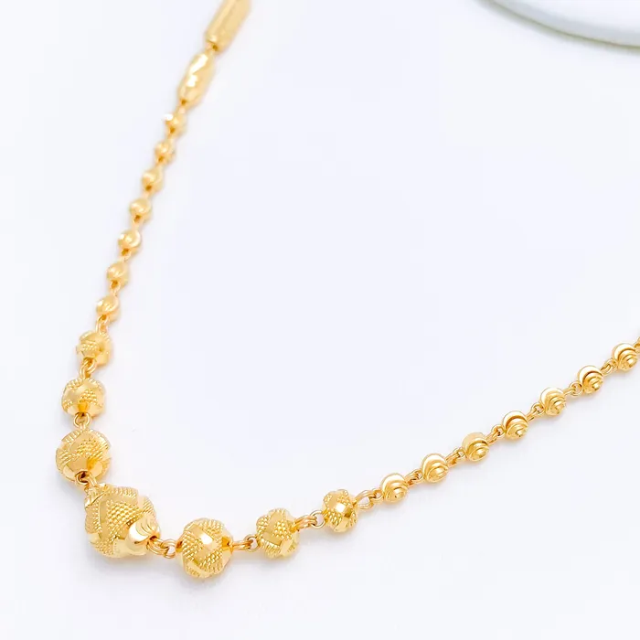Necklaces Andaaz Jewelers Classic Yellow Gold Mala Necklace 16