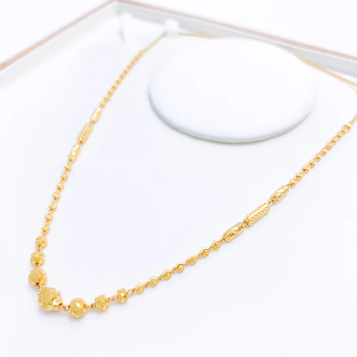 Necklaces Andaaz Jewelers Classic Yellow Gold Mala Necklace 16