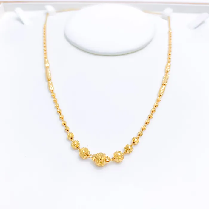 Necklaces Andaaz Jewelers Classic Yellow Gold Mala Necklace 16