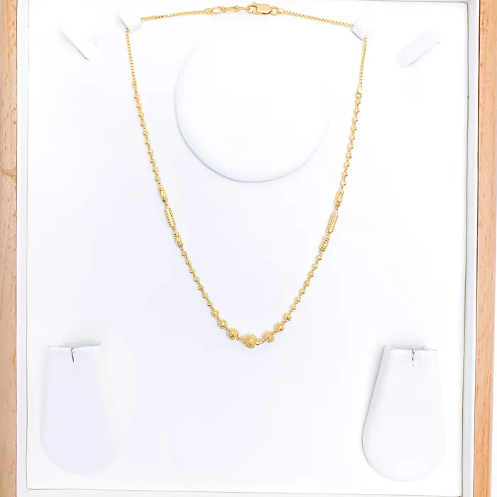Necklaces Andaaz Jewelers Classic Yellow Gold Mala Necklace 16