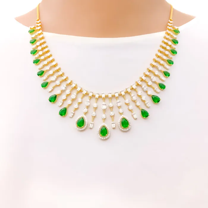 Necklaces Andaaz Jewelers Gorgeous Viridescent Diamond 18k Gold Necklace