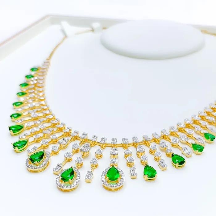 Necklaces Andaaz Jewelers Gorgeous Viridescent Diamond 18k Gold Necklace