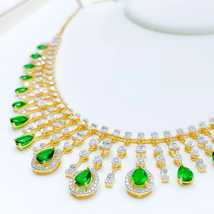 Necklaces Andaaz Jewelers Gorgeous Viridescent Diamond 18k Gold Necklace