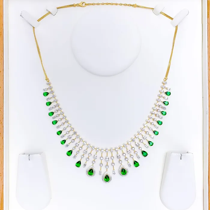 Necklaces Andaaz Jewelers Gorgeous Viridescent Diamond 18k Gold Necklace