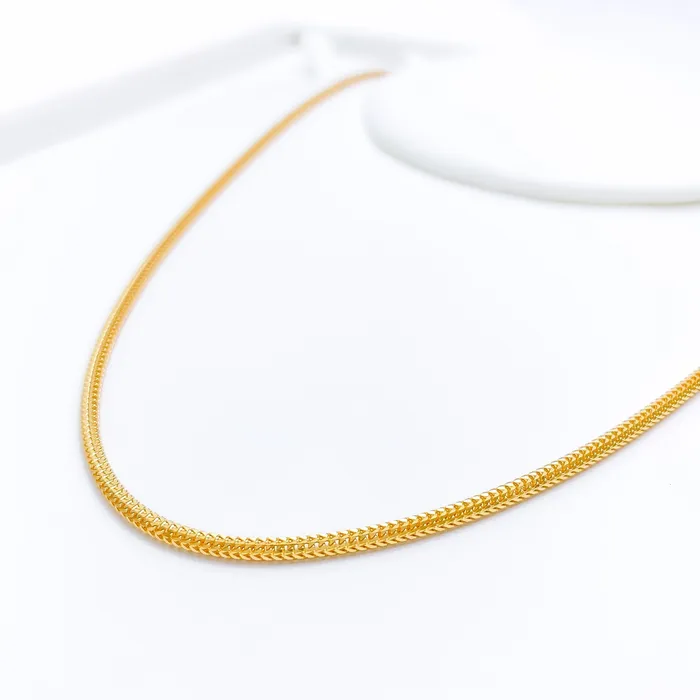Necklaces Andaaz Jewelers Thin Dragon 22k Gold Chain 16