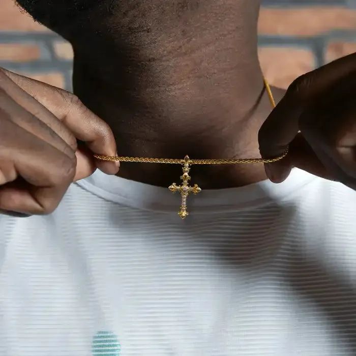 Necklaces aporro Knight Flower Cross Pendant