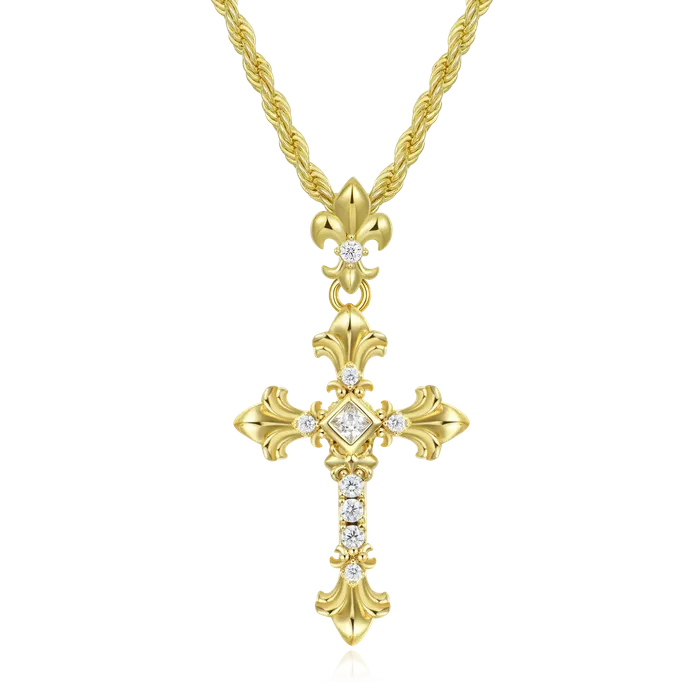 Necklaces aporro Knight Flower Cross Pendant