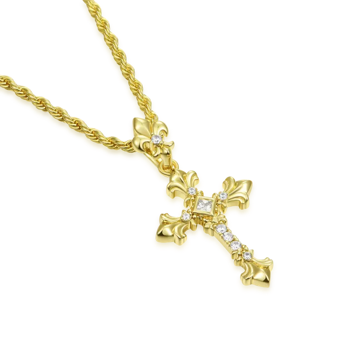 Necklaces aporro Knight Flower Cross Pendant