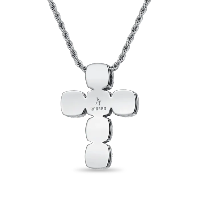 Necklaces aporro Radiant Cut Clustered Cross Pendant Fancy Yellow