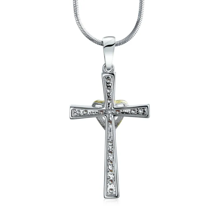 Necklaces BlingJewelry Wholesale CZ Pave Accent Heart Infinity Cross Pendant Necklace 14K Gold Plated Teens Necklaces BlingJewelry Wholesale CZ Pave Accent Heart Infinity Cross Pendant Necklace 14K Gold Plated Teens