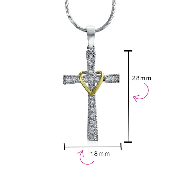 Necklaces BlingJewelry Wholesale CZ Pave Accent Heart Infinity Cross Pendant Necklace 14K Gold Plated Teens Necklaces BlingJewelry Wholesale CZ Pave Accent Heart Infinity Cross Pendant Necklace 14K Gold Plated Teens