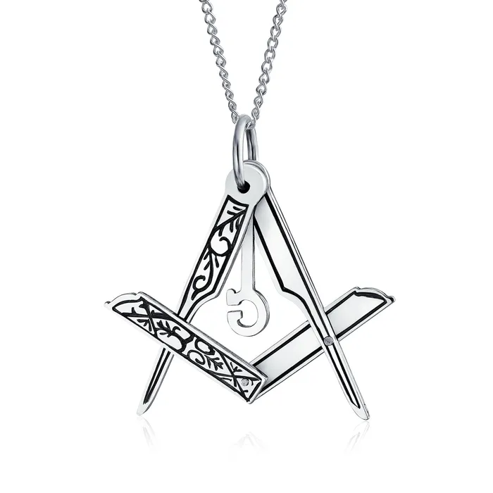 Necklaces BlingJewelry Wholesale Masonic Freemason Compass Pendant Necklace in Oxidized Sterling Silver Chain Necklaces BlingJewelry Wholesale Masonic Freemason Compass Pendant Necklace in Oxidized Sterling Silver Chain