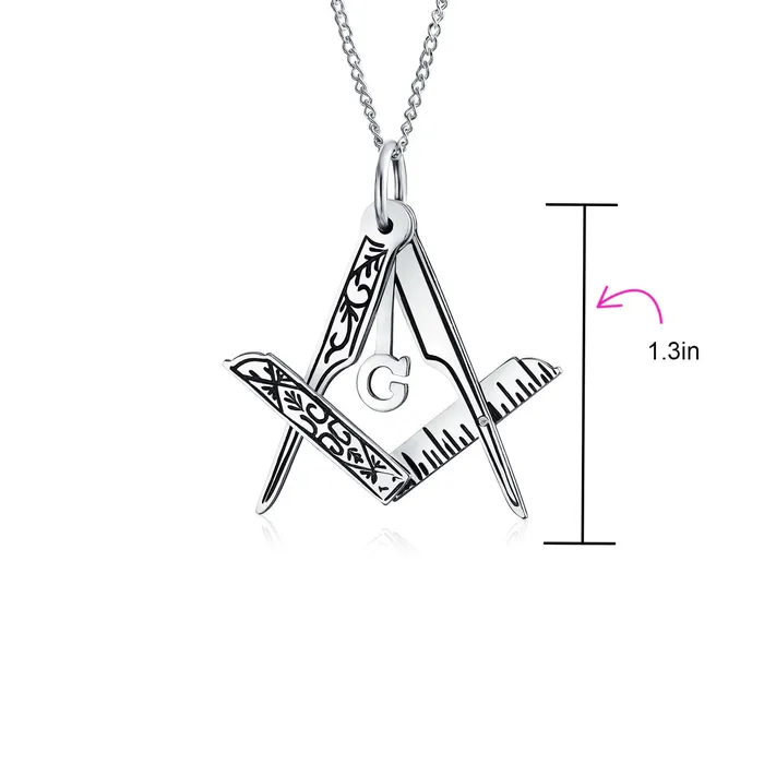 Necklaces BlingJewelry Wholesale Masonic Freemason Compass Pendant Necklace in Oxidized Sterling Silver Chain Necklaces BlingJewelry Wholesale Masonic Freemason Compass Pendant Necklace in Oxidized Sterling Silver Chain