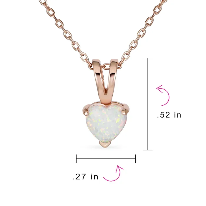 Necklaces BlingJewelry Wholesale Romantic Bridal Necklace Opal Heart Pendant Rose Gold Sterling Silver 5CT Solitaire