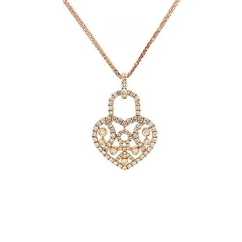 Necklaces CH Collection Diamond Key Lock Pendant and Chain