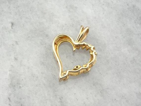 Necklaces Diamond Heart Pendant in Yellow Gold Market Square Jewelers Necklaces Diamond Heart Pendant in Yellow Gold Market Square Jewelers