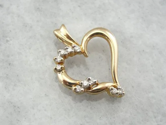 Necklaces Diamond Heart Pendant in Yellow Gold Market Square Jewelers Necklaces Diamond Heart Pendant in Yellow Gold Market Square Jewelers