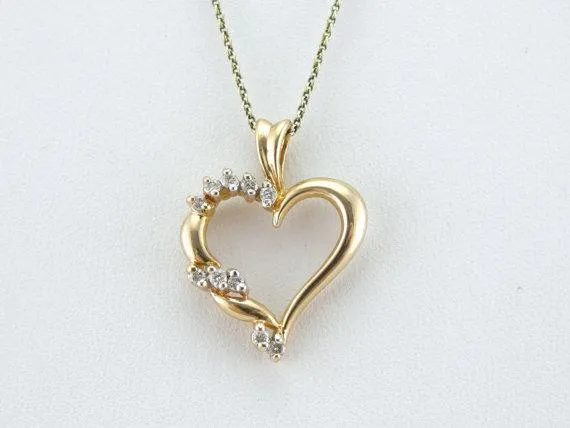 Necklaces Diamond Heart Pendant in Yellow Gold Market Square Jewelers Necklaces Diamond Heart Pendant in Yellow Gold Market Square Jewelers