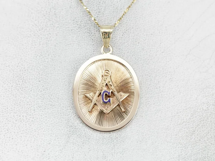 Necklaces Market Square Jewelers Mens Duel Sided Vintage Masonic Pendant Necklaces Market Square Jewelers Mens Duel Sided Vintage Masonic Pendant